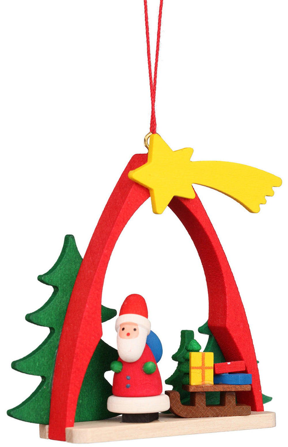 Santa con trineo en arco