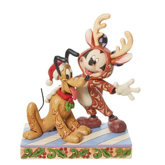 Mickey Reindeer With Pluto Santa