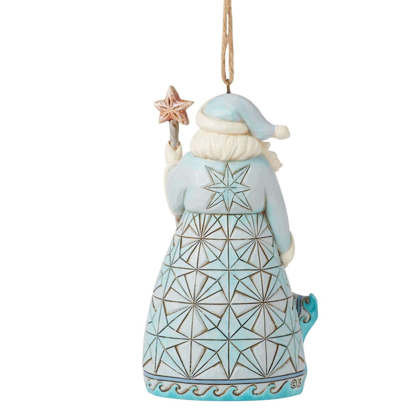 Santa with Starfish Cane Ornament