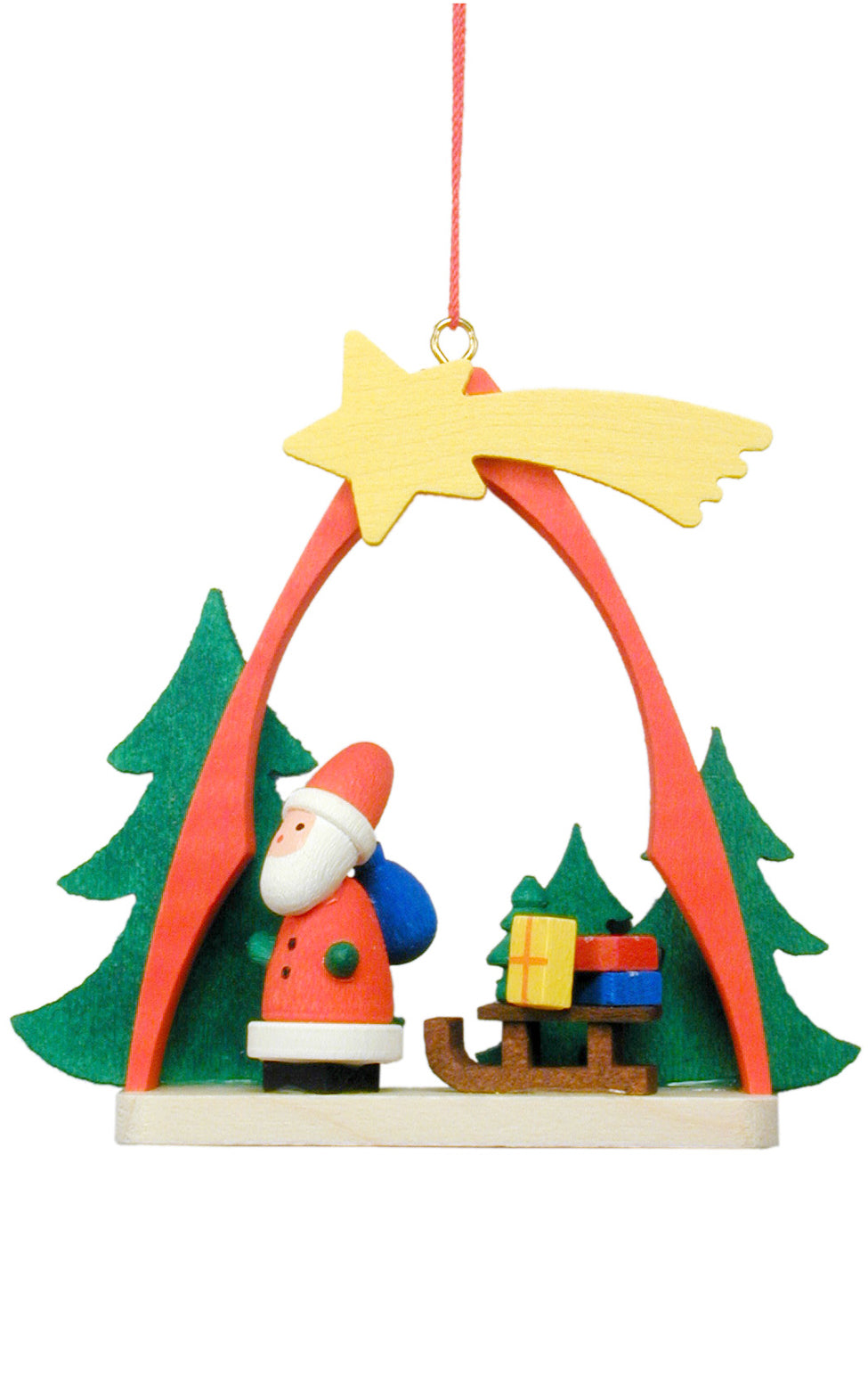 Santa con trineo en arco