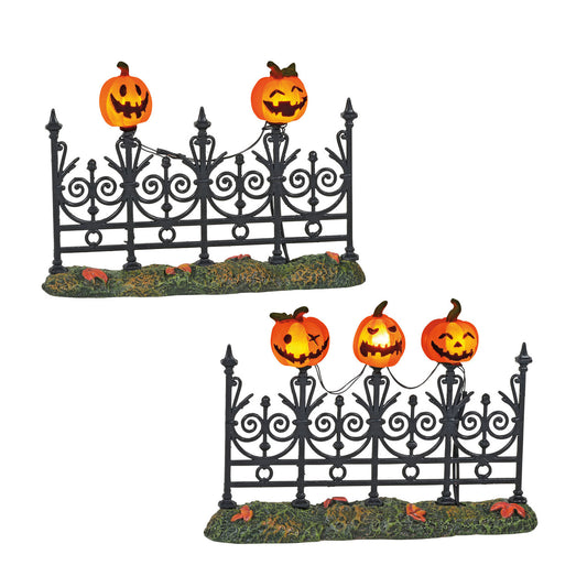 Jack-O-Lantern Lit Fence