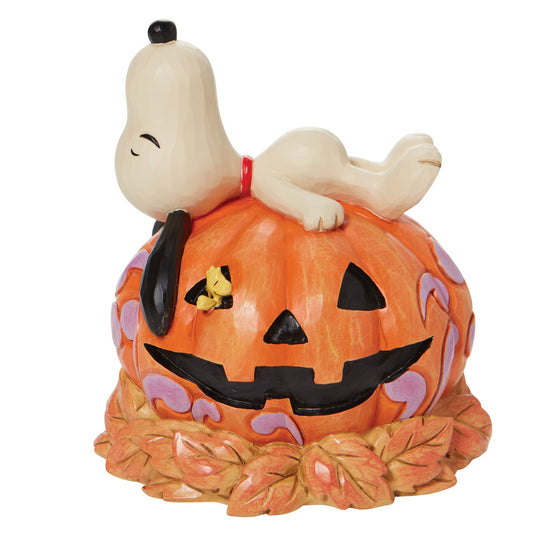 6008966 Snoopy Laying on top of Carved Pumpkin Front