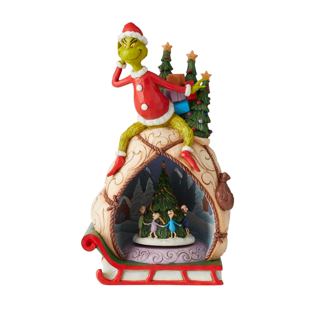 Escena giratoria iluminada Grinch