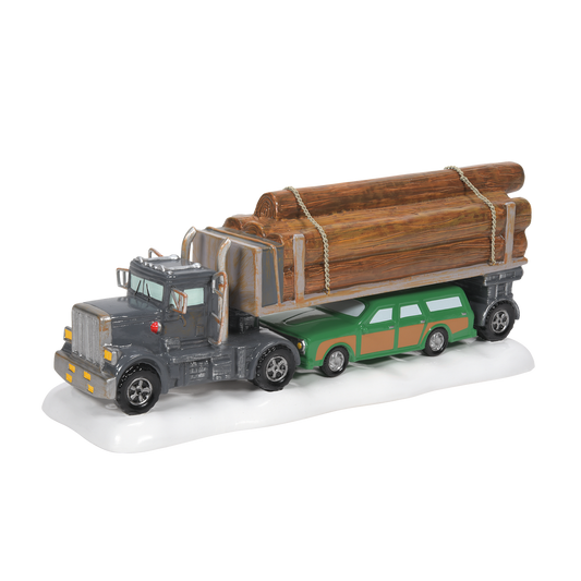 Clark does believe that he is in complete control of the situation when the Family Truckster slides under the bed of the 18 - wheeler.