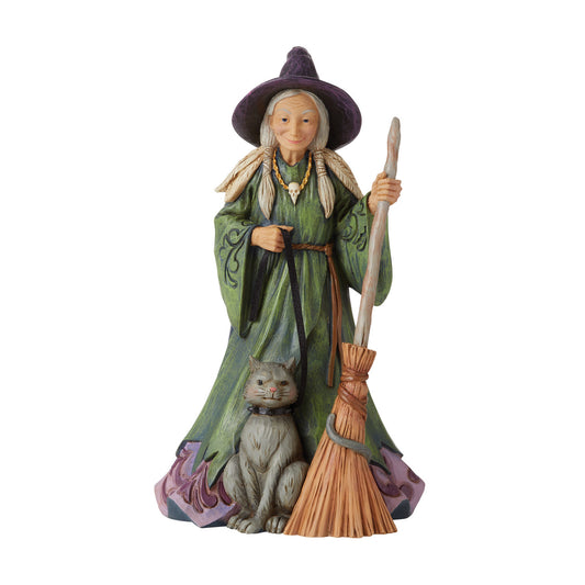 6010668 Witch with Cat and Broom Front