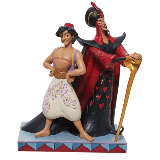 Aladdin faces off with Jafar in this Jim Shore crafted bust of Good vs. Evil.