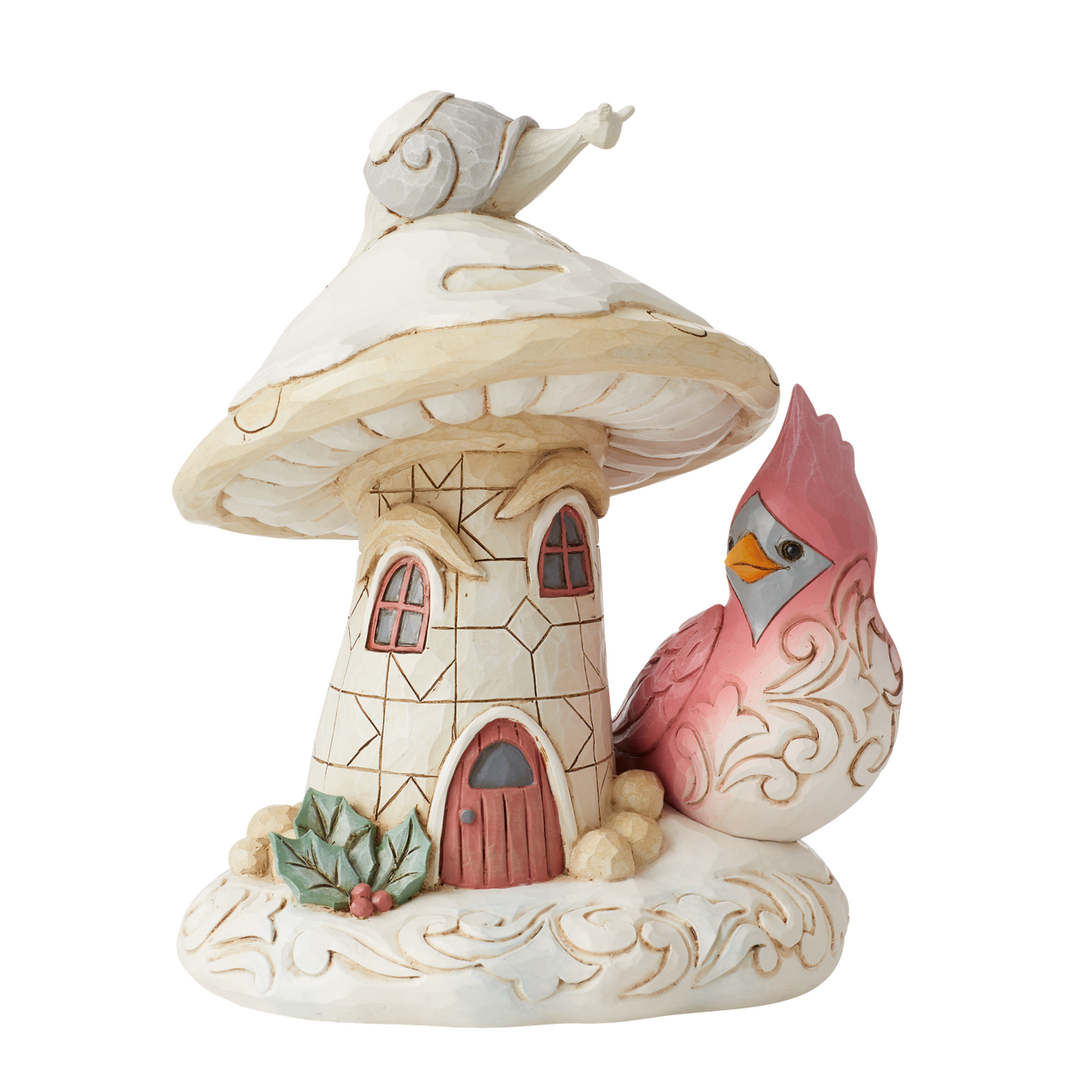 Woodland Mushroom House with Bird