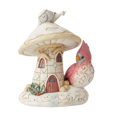 Woodland Mushroom House with Bird