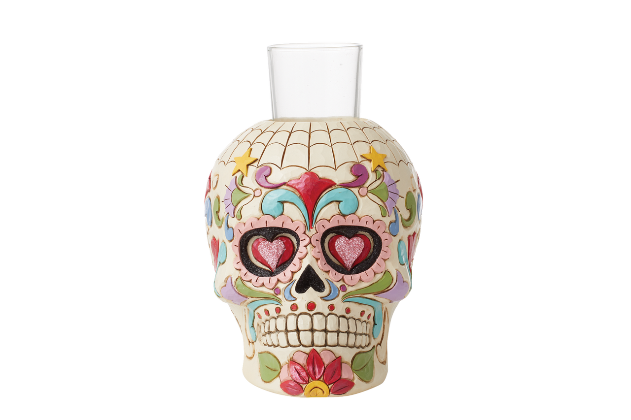 Day of the Dead Skull Candleholder