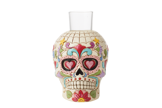 Day of the Dead Skull Candleholder