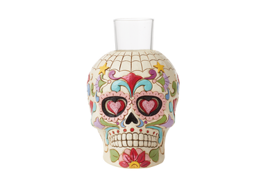 Day of the Dead Skull Candleholder