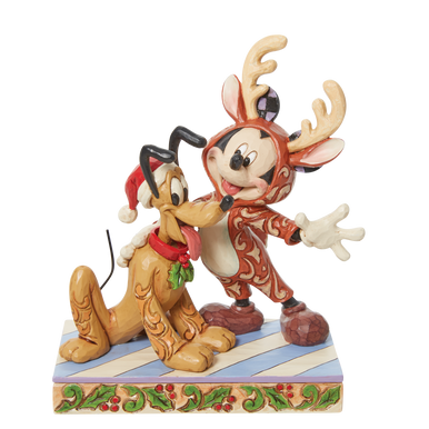 Mickey Reindeer With Pluto Santa