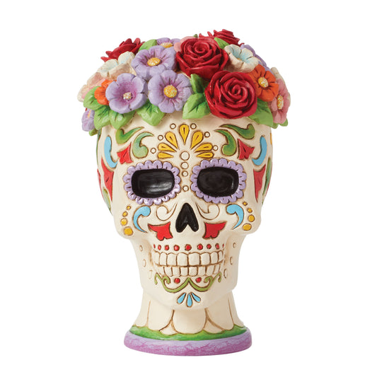 Day Of Dead Skull Halo Figurine