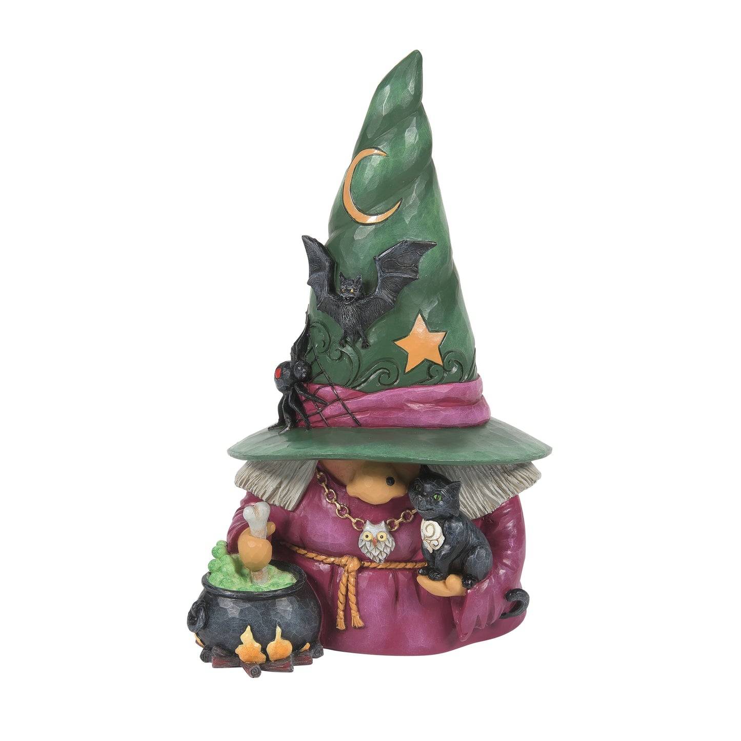 Witch Gnome with Cauldron Figurine
