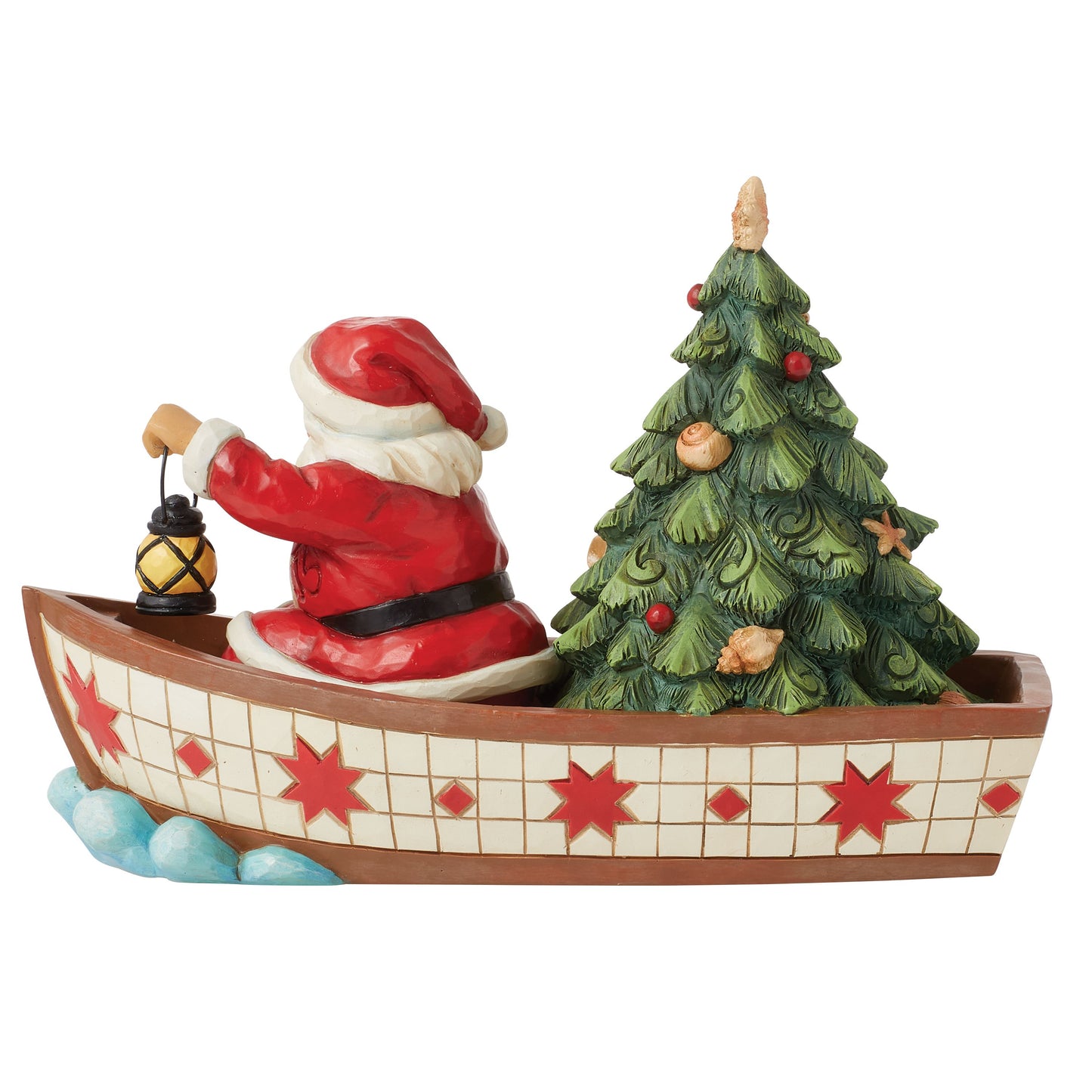 Santa in Boat With Tree