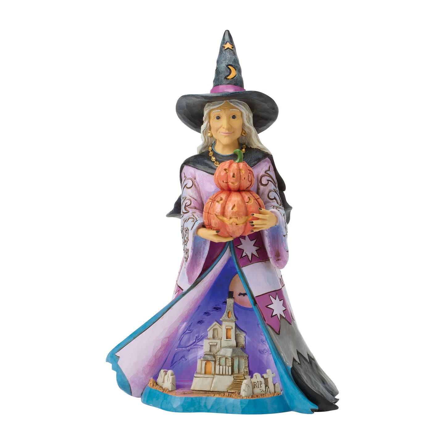 Witch Holding Pumpkins LED