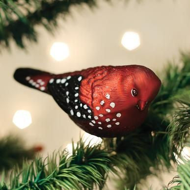 Strawberry Finch Ornament