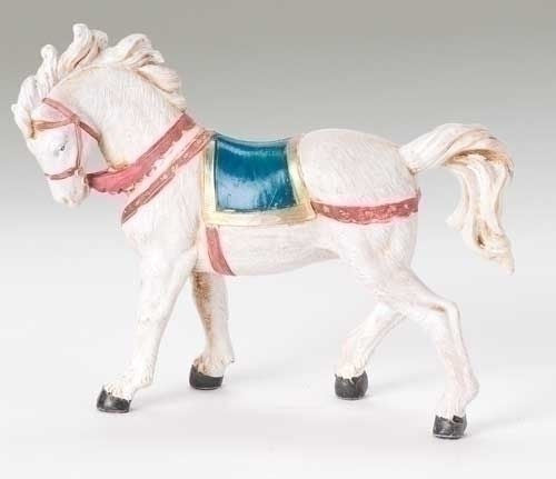 5" White Horse with Blanket