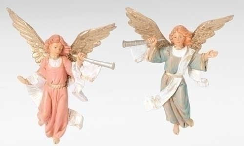 5" 2 Piece Set Trumpeting Angel