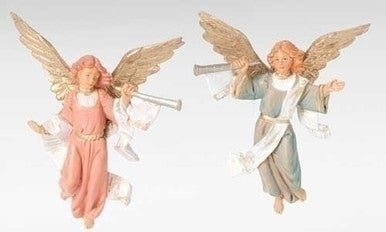 5" 2 Piece Set Trumpeting Angel